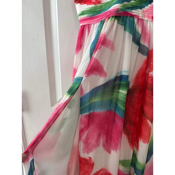 PatBO NWT Allegro Deep V-Neck Floral Chiffon Maxi Dress Size 2 Multicolor Print - Picture 11 of 11